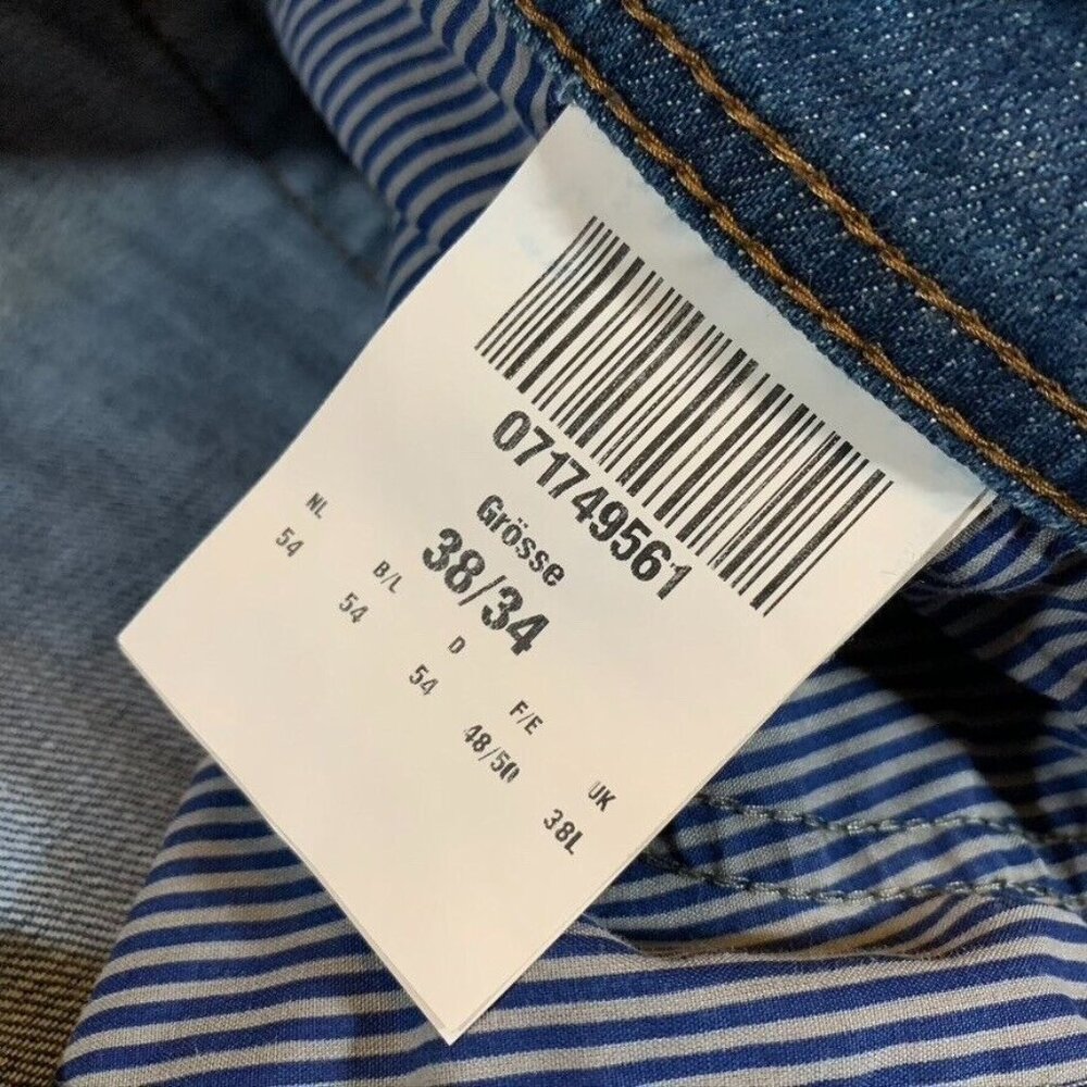 Atelier Gardeur Mens 38x34 Denim Jeans Blue Nigel Straight Medium Wash Stretch - Picture 6 of 16